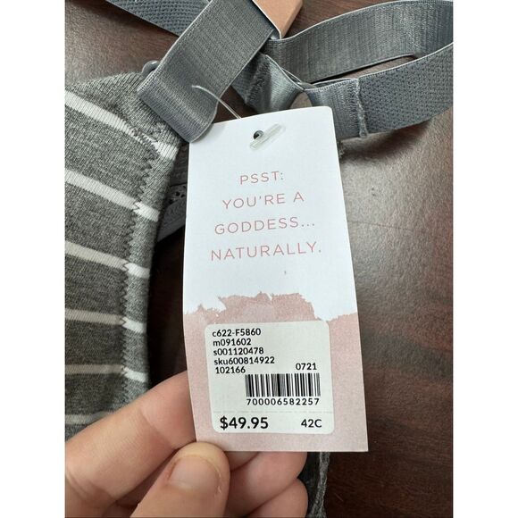 NWT Cacique Lightly Lined T-Shirt Stripe Bra Front Closure Size 42C - Picture 7 of 7